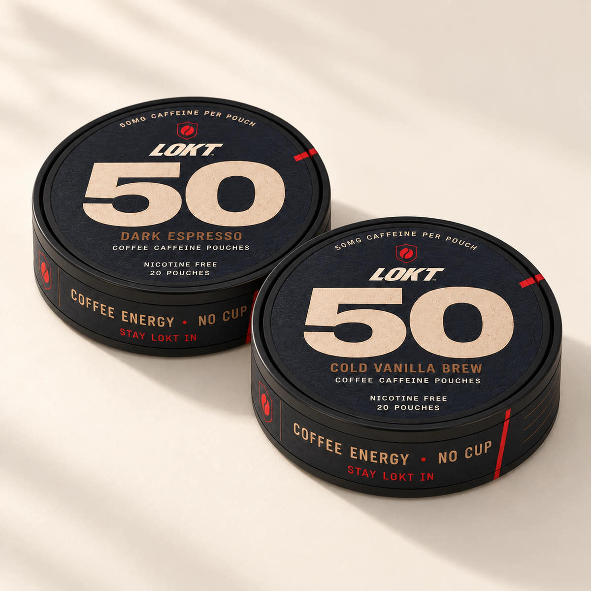 Dark Espresso and Cold Vanilla Brew coffee pouch tins