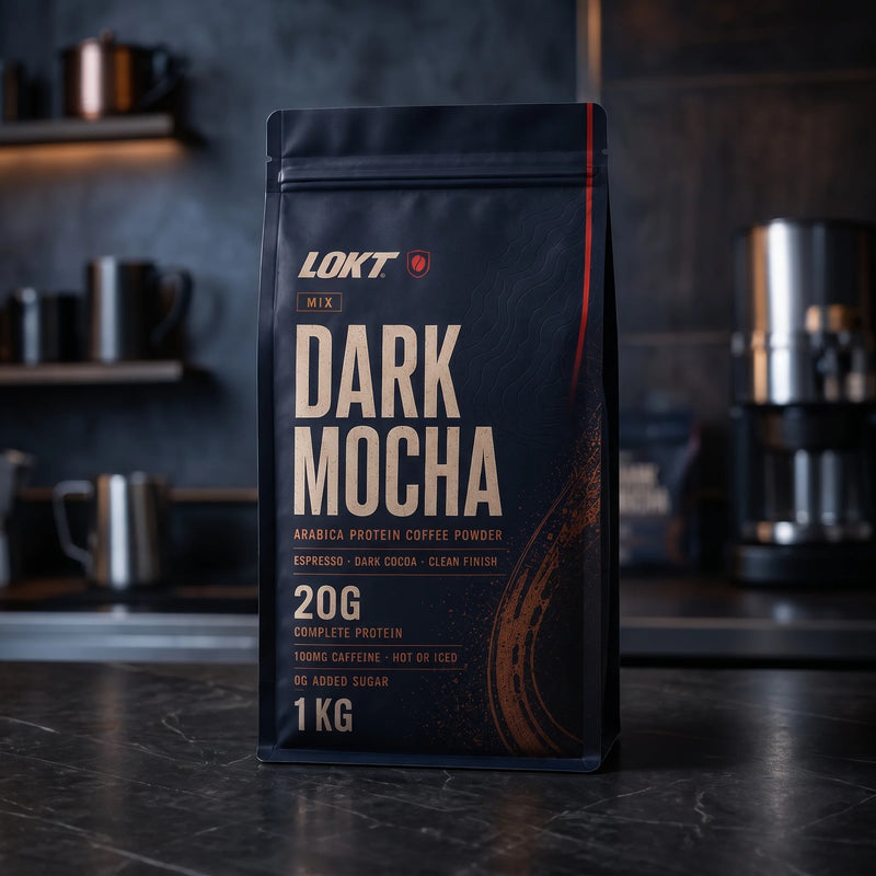 LOKT MIX Dark Mocha 1kg bag, front label straight on
